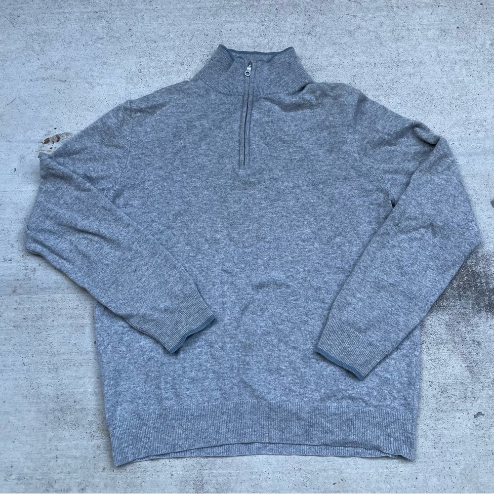 Source Unknown Men's Grey Half-Zip Knit Sweater